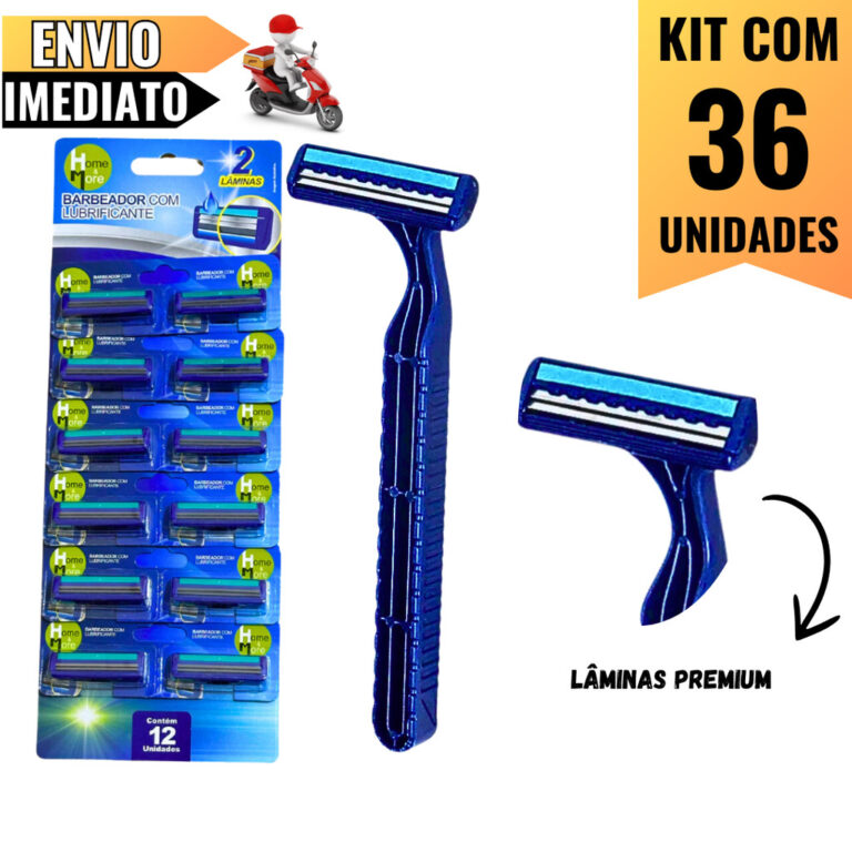 Kit 36 Barbeadores Descartáveis com 2 Lâminas e 