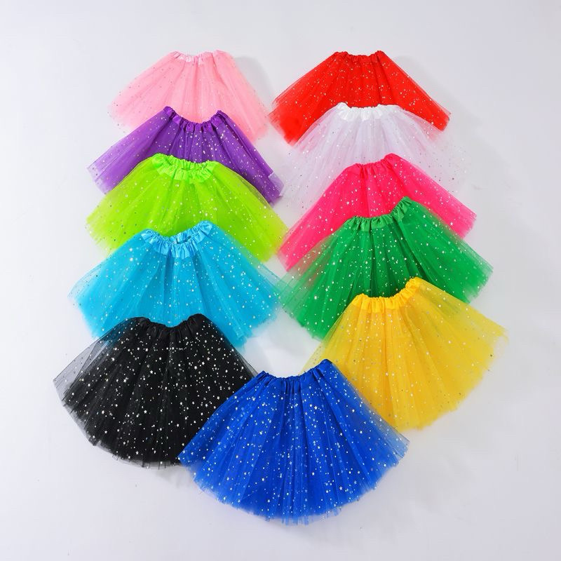 Saia Tule com Estrelas P/festa Carnaval Bailarina e Fantasia