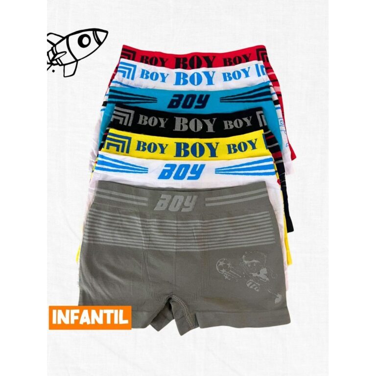 Kit 10 Cuecas Boxer Infantil Masculina Boy Confort