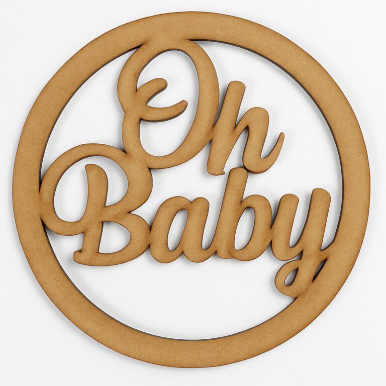 LETREIRO PALAVRA OH BABY EM MDF DECORAÇÃO DE CH�