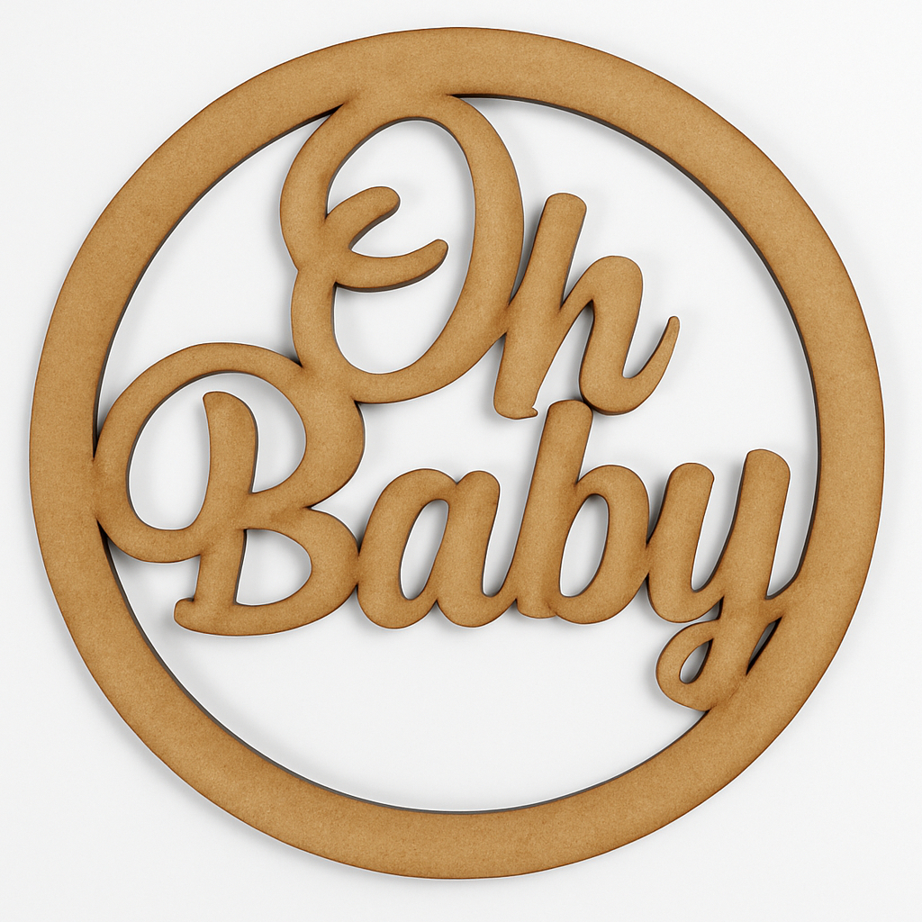 LETREIRO PALAVRA OH BABY EM MDF DECORAÇÃO DE CHÁ DE BEBÊ CHÁ REVELEÇÃO