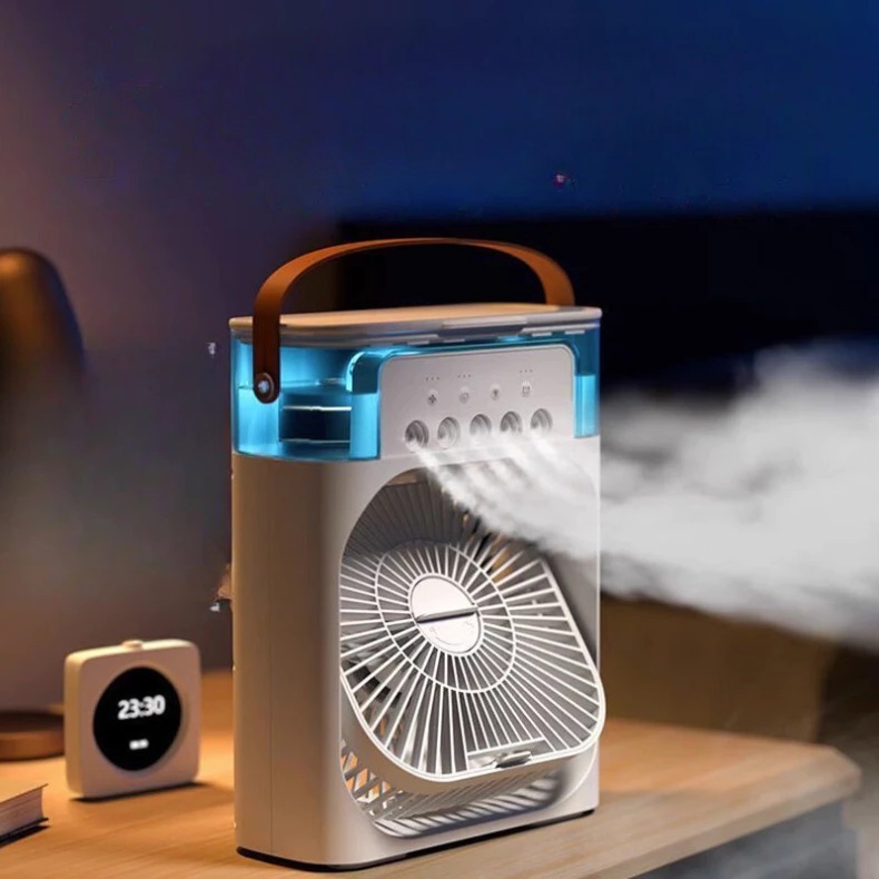Mini ar condicionado ventilador portátil USB LED quarto sala de estar escritório desktop 600ml alça