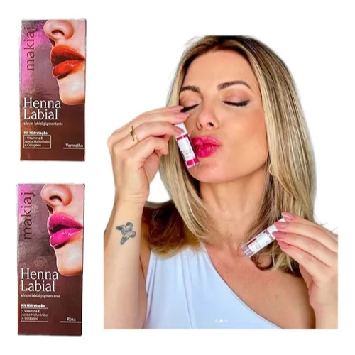 Henna Labial Serum Pigmentante Kit Completo 2 Glo
