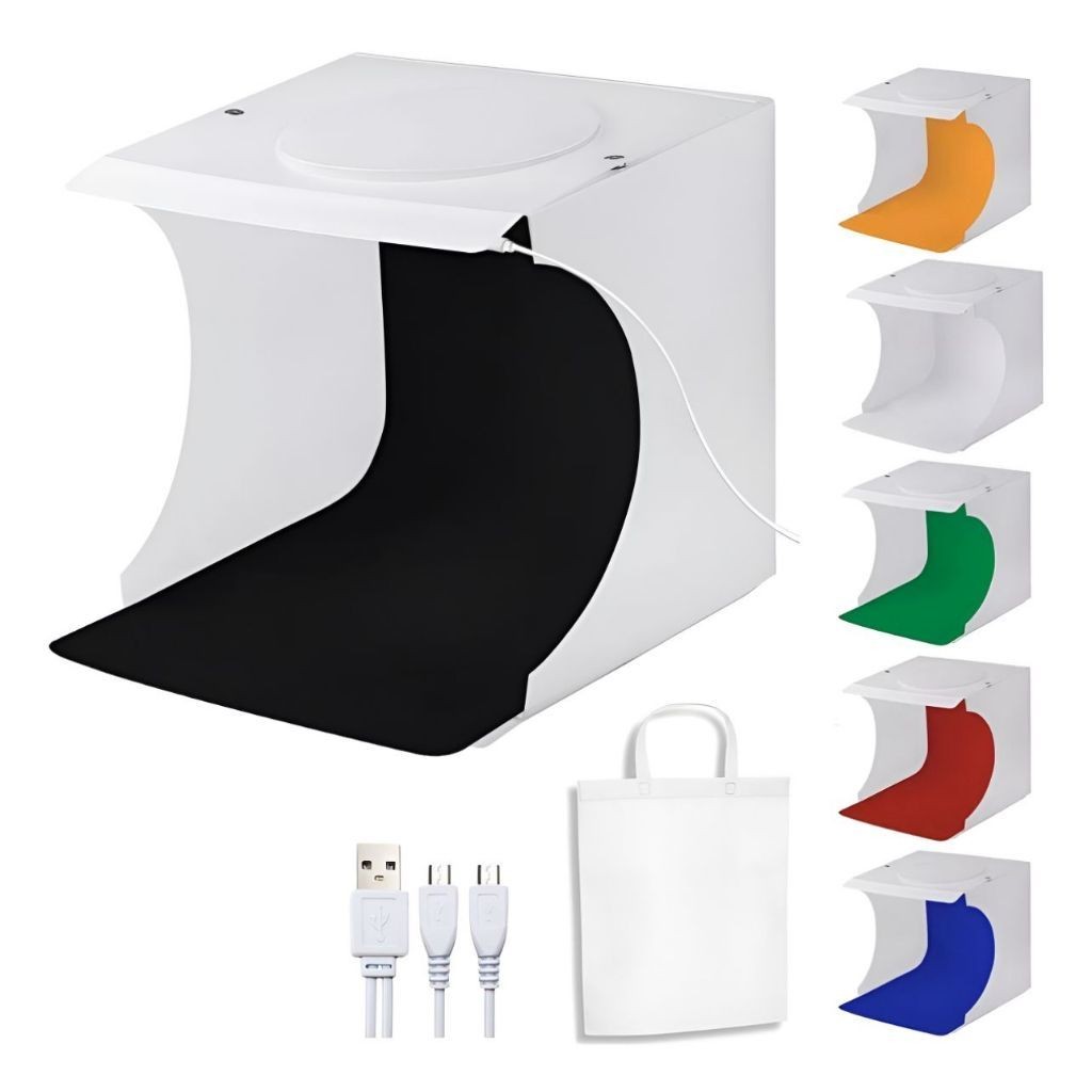 Mini Estudio Fotográfico Com Luz Led Photo Studio Usb Portatil Foto