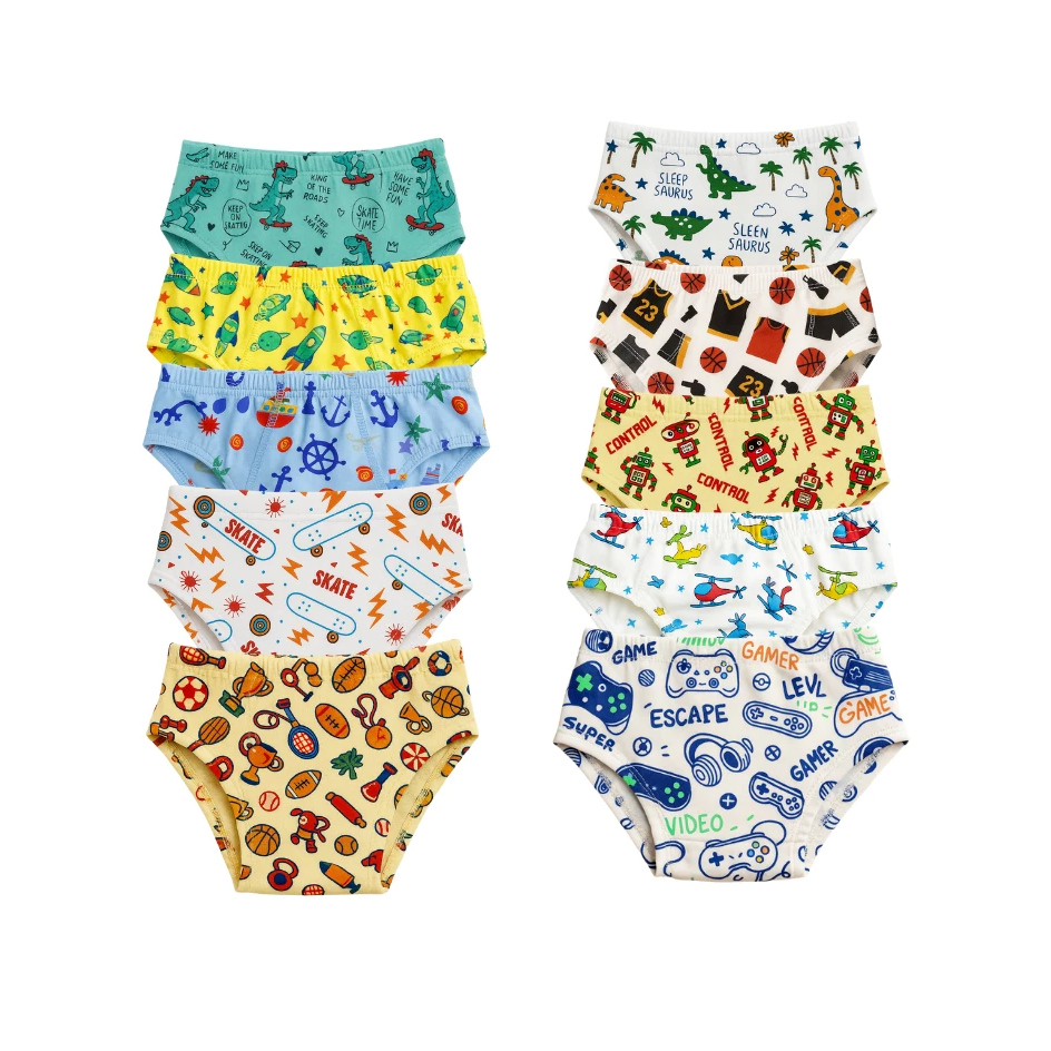 Kit Cueca Slip Infantil confortável de 3 a 7 anos meninos estampadas