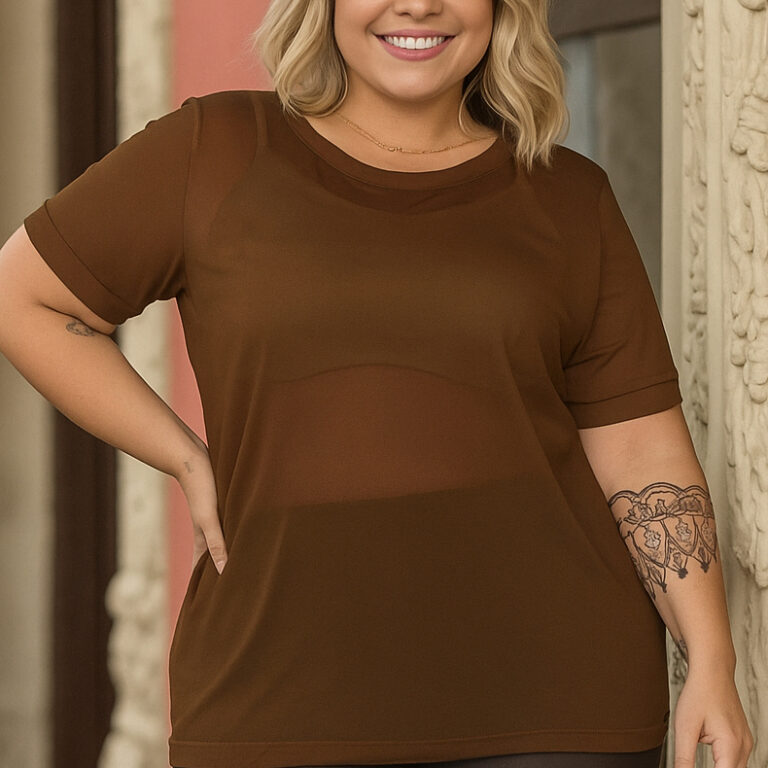 Moda Feminina E Blusa Tule Transparente  – M