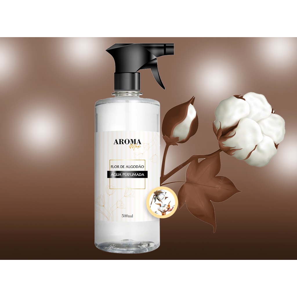 Água Perfumada Ambiente Aroma Flor De Algodão 500ml Roupas Sacolas Presentes Não Agride O Tecido
