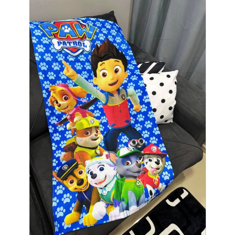 Toalha Infantil Banho Praia Algodão Azul Patrulha