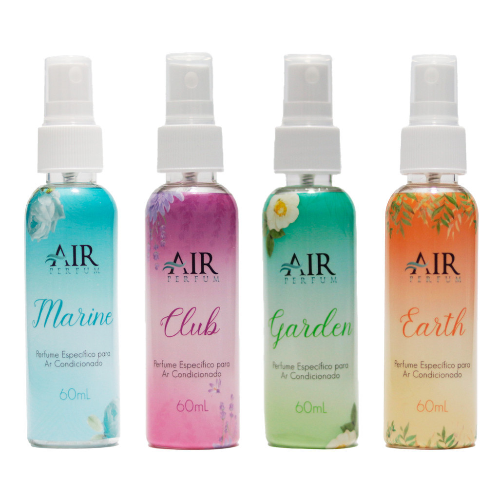 Kit 4 Unidades de Aromatizador Para Ar Condicionado Air Perfum Spray 60 ml