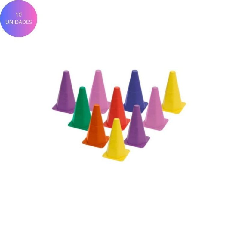 Kit 10 Cones Demarcatorio Treino Agilidade Futebol