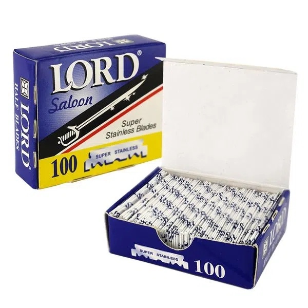 Lâmina Barbear LORD AZUL (meia) – 100 lâmi