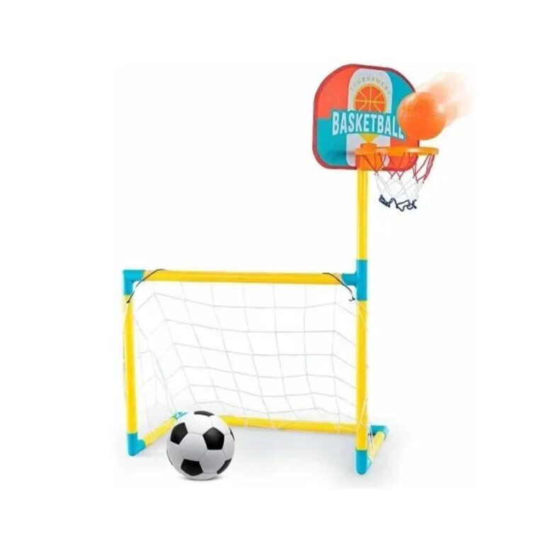 Mini Trave com Cesta de Basquete Infantil Futebol 