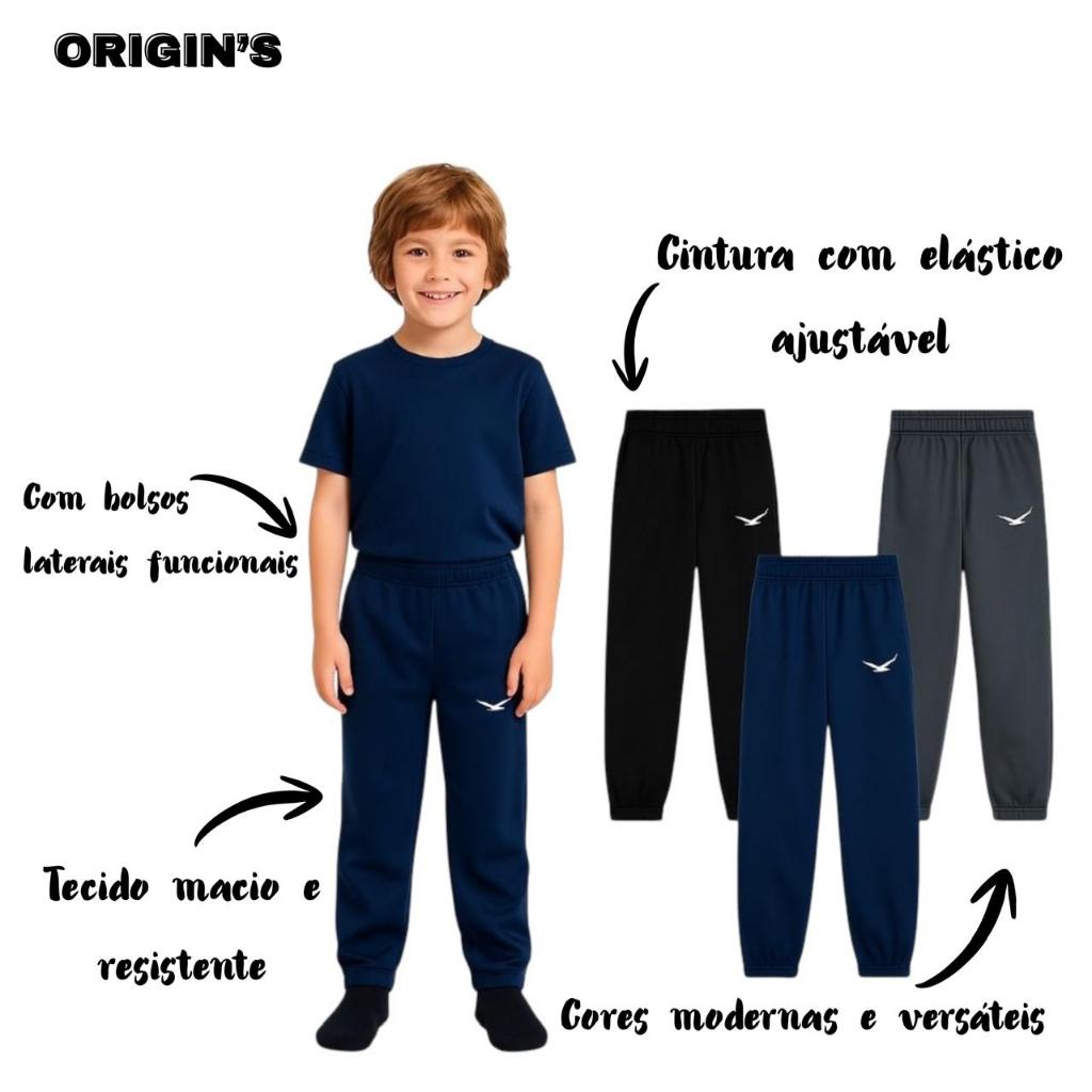 Calça Infantil Chimpa Origins 04 á 16 Com Bolsos Elastico Cordão
