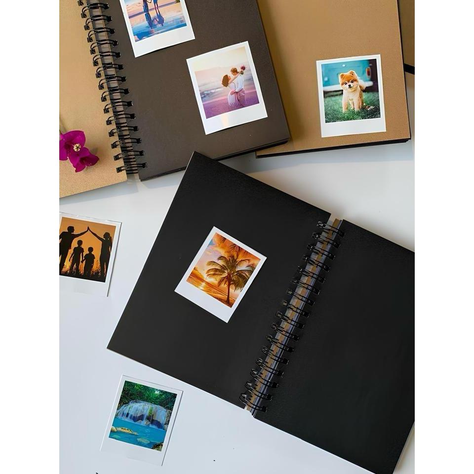 Caderno Ecológico Papel PRETO Grosso Capa Kraft Scrapbook