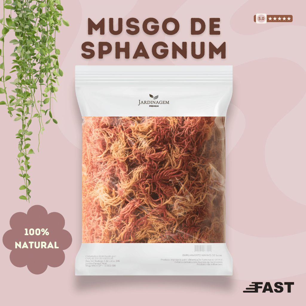Musgo Sphagnum Premium para Orquídeas, Kokedamas, Suculentas e Retenção de Umidade 01L 05L 10L 25L