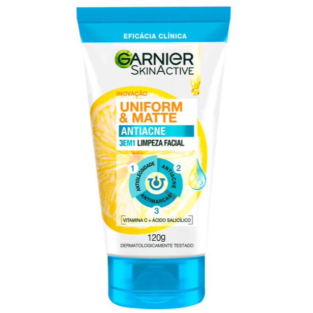Sabonete Facial 3 em 1 Garnier Uniform E Matte Ant