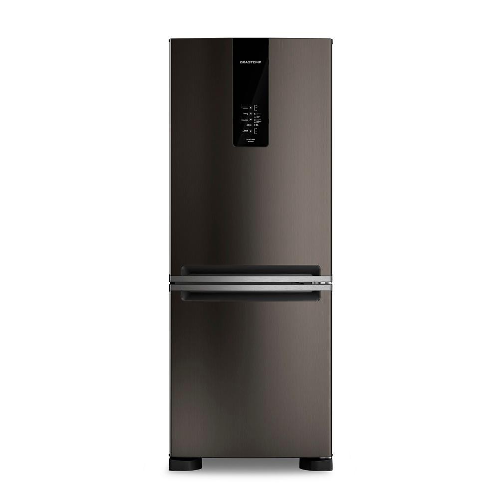 Geladeira Brastemp 447 Litros Frost Free Inverse com Smart Flow e Fresh Box Black Inox BRE57FE – 127