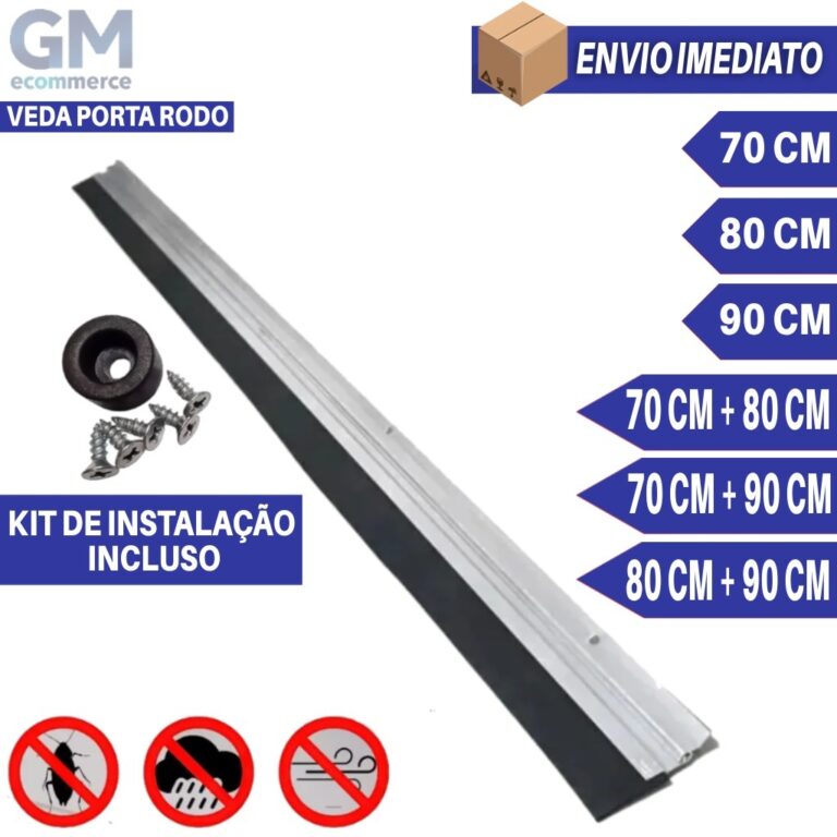 Kit Veda Porta Alumínio Reforçado com EVA Rodo V