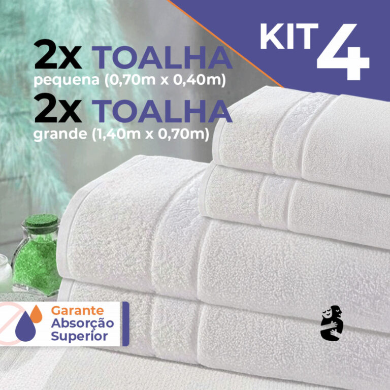 Toalhas Brancas | Kit com 1 ou 2 Rosto + 1 ou 2 Ba