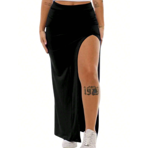 Saia Com Fenda Lateral Modelagem Perfeita No Corpo