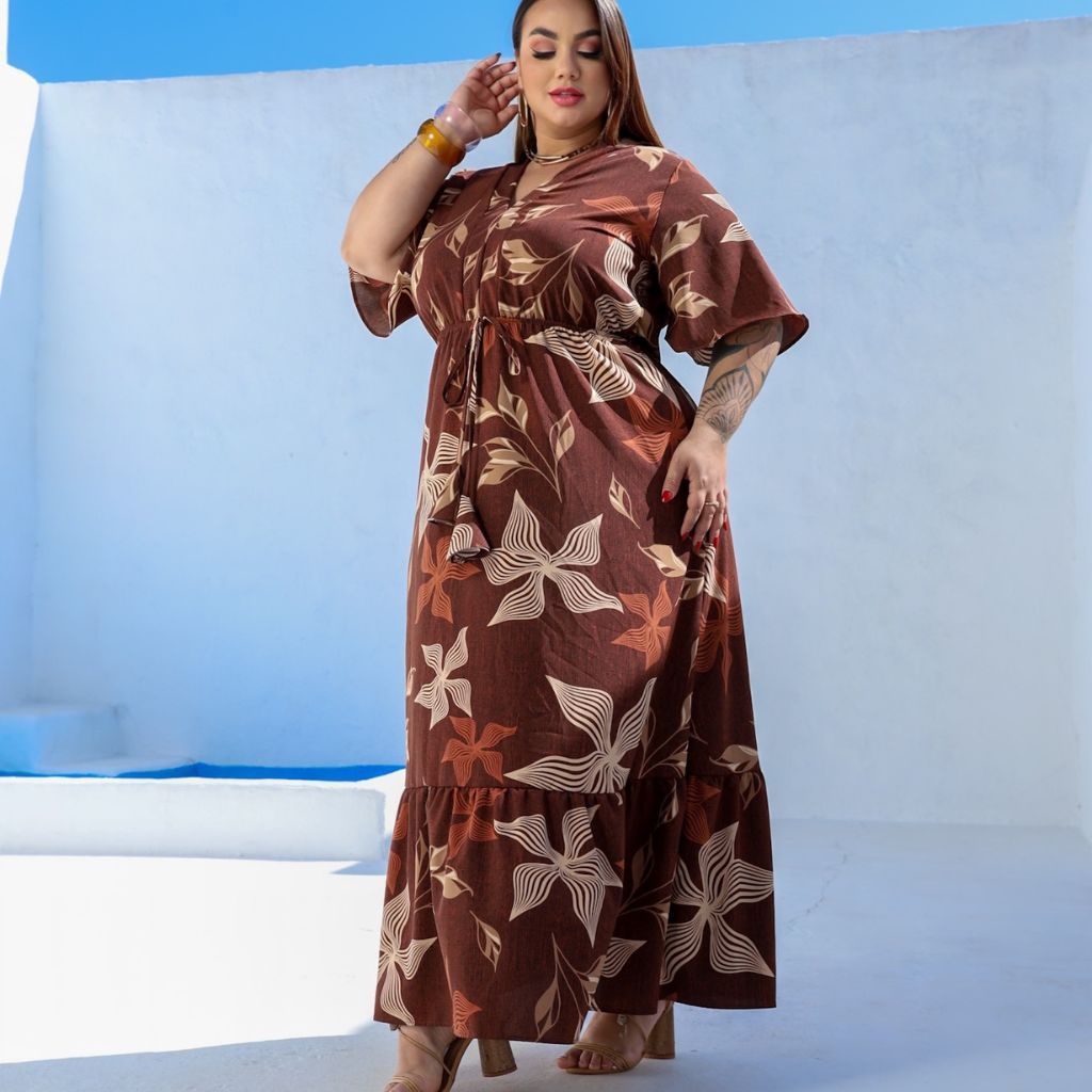 vestido feminino plus sezi verâo longo