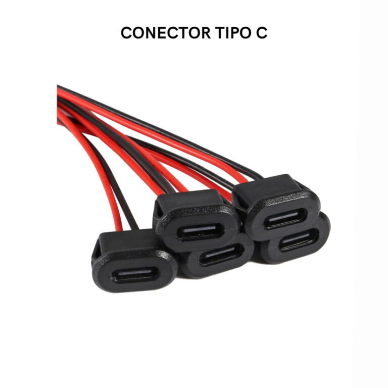 Conector Jack PRETO Tipo C 5V. Fêmea Carregamento