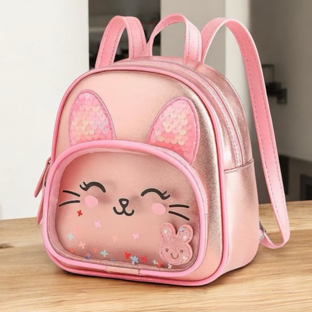 Mochila infantil  escolar menina com dois comparti