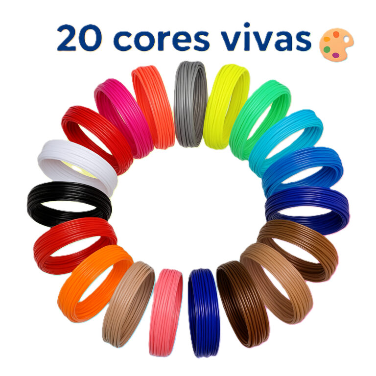 Kit 20 Cores Filamento Para Canetas 3D Seguro e Cr