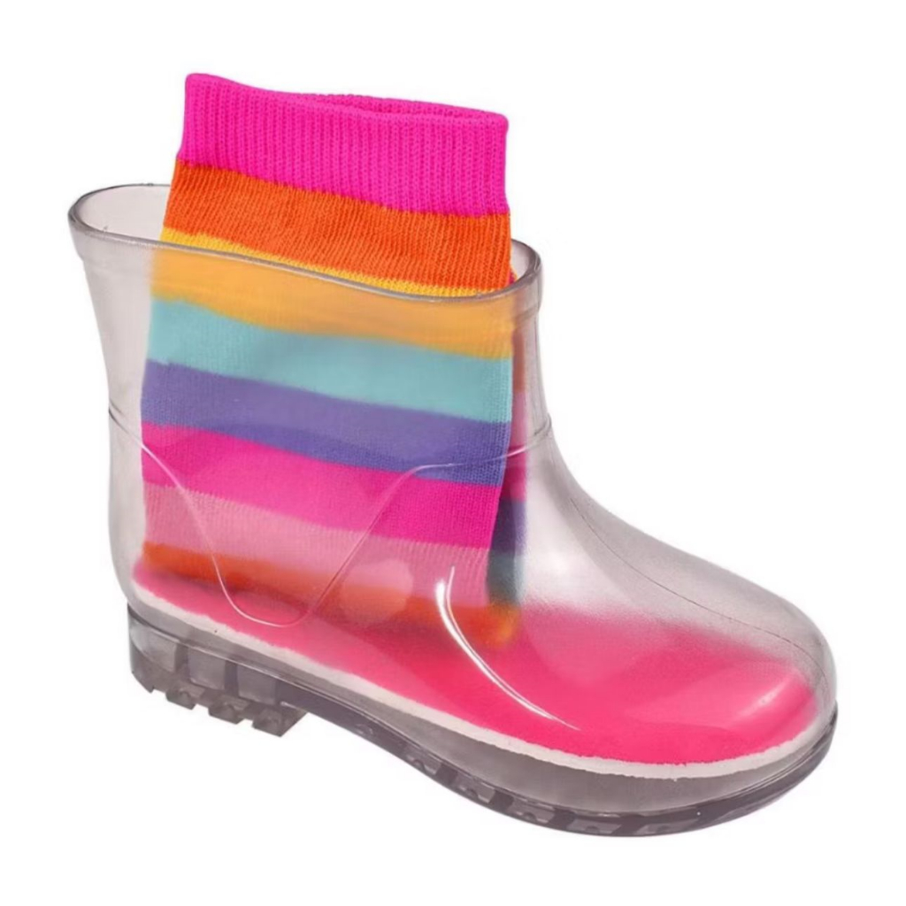 Galocha Infantil Unissex Várias Cores E Transparente Cano Curto Impermeável 19 ao 30 Promoção