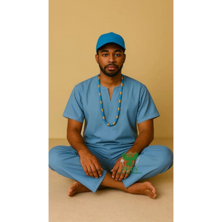 Roupa de Erê Masculino Menino Azul 2pçs Umbanda 