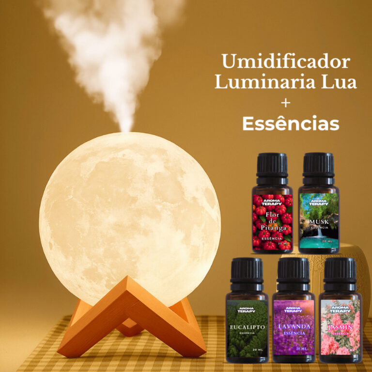 Umidificador Luminária + Essências Abajur 2em1 9