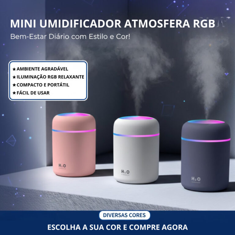 Mini Umidificador Atmosfera RGB  AN-JS01 Compacto 