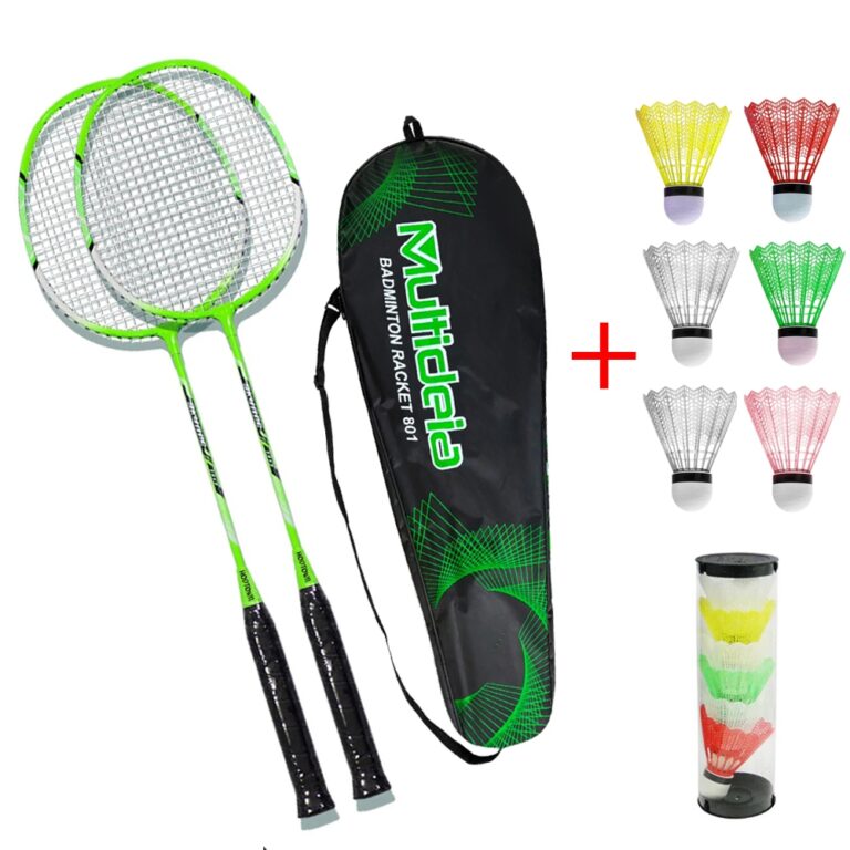 Kit de Badminton 2 Raquetes 6 Petecas Completo Com
