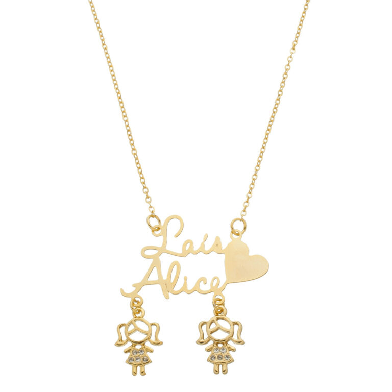 Colar com nome personalizado  banhado a ouro 18k