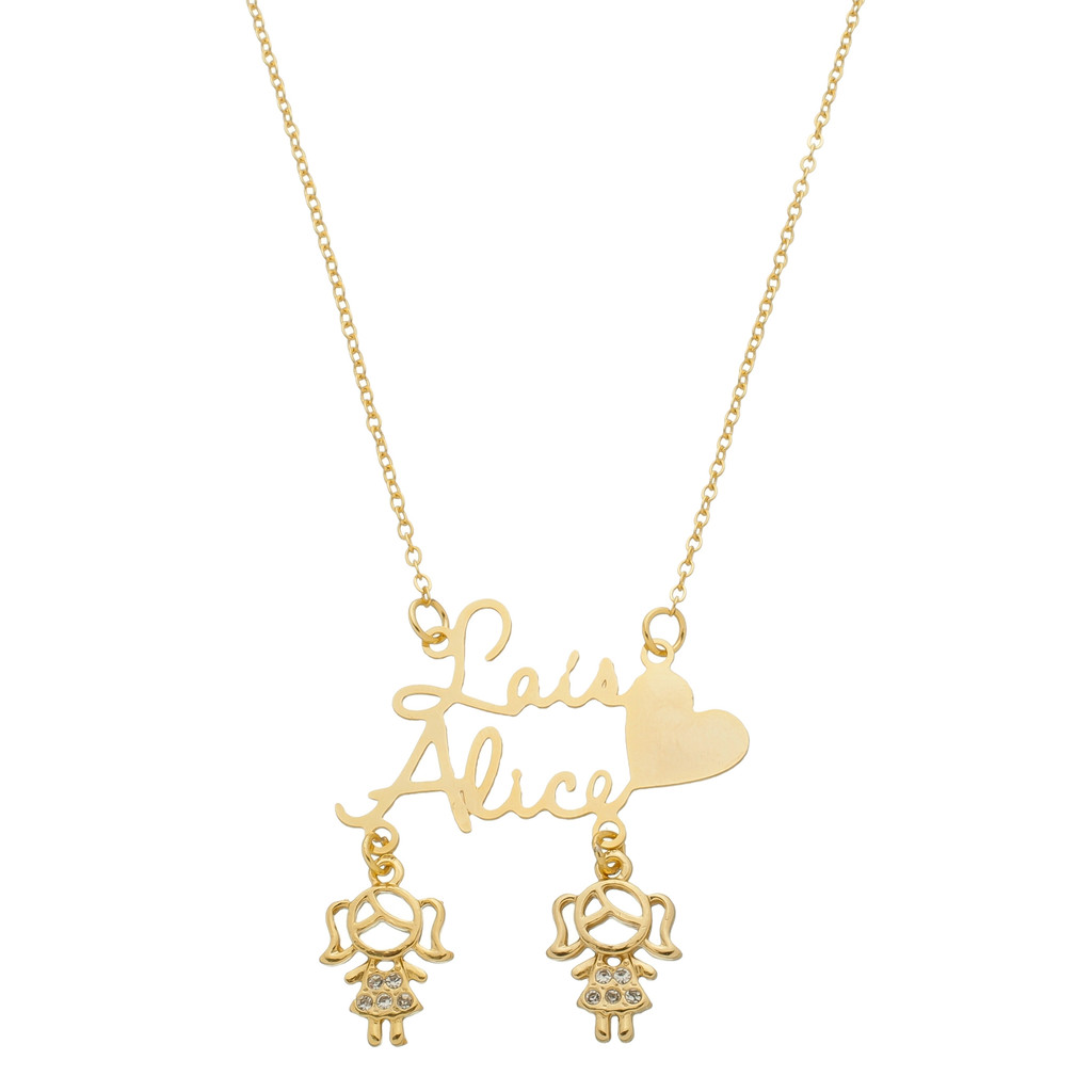 Colar com nome personalizado  banhado a ouro 18k