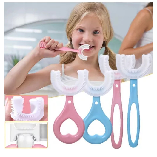 Escova de dentes em forma de U 360 graus para cria