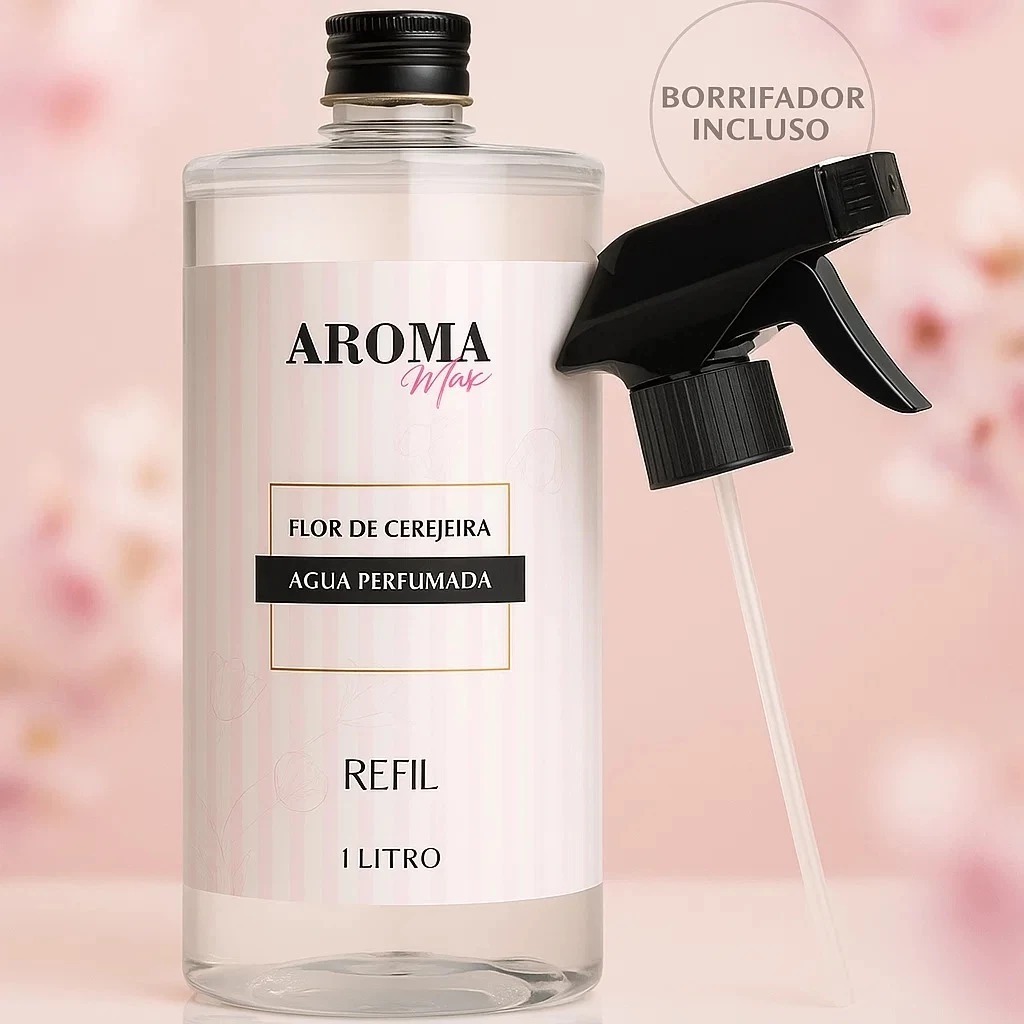Água Perfumada Aromatizador Perfume Ambiente 1 Litro Aroma Floral Leve Flor De Cerejeira