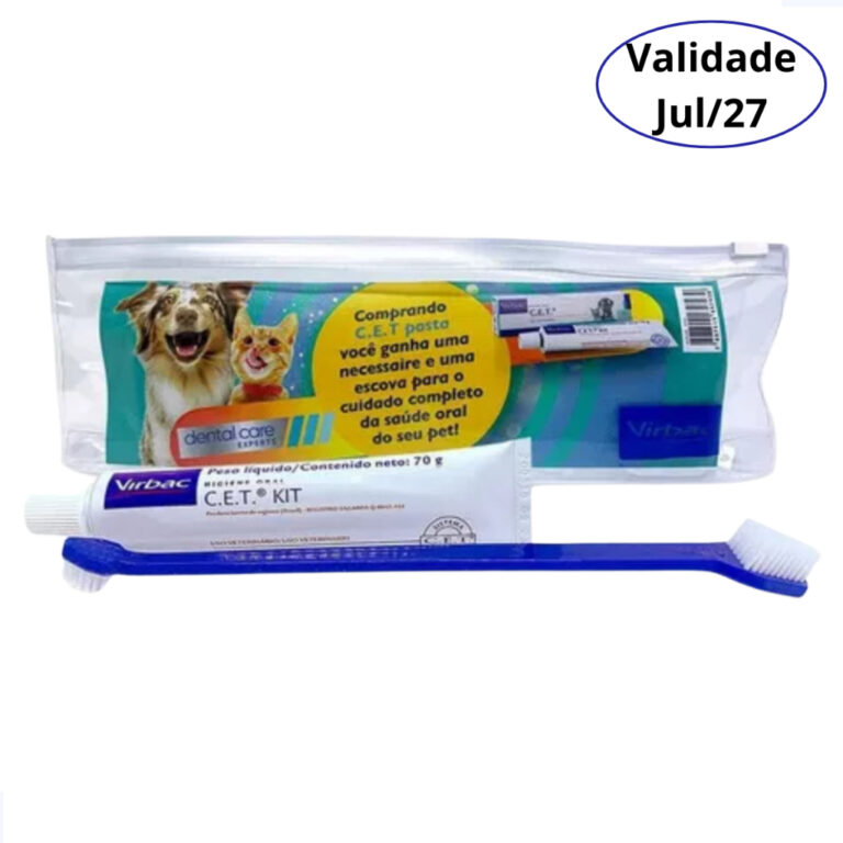 Kit Saúde Oral Virbac Cet Pasta + Necessaire + Es