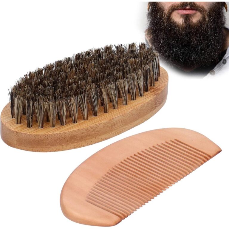 Kit Escovinha e Pente de Madeira para Barba