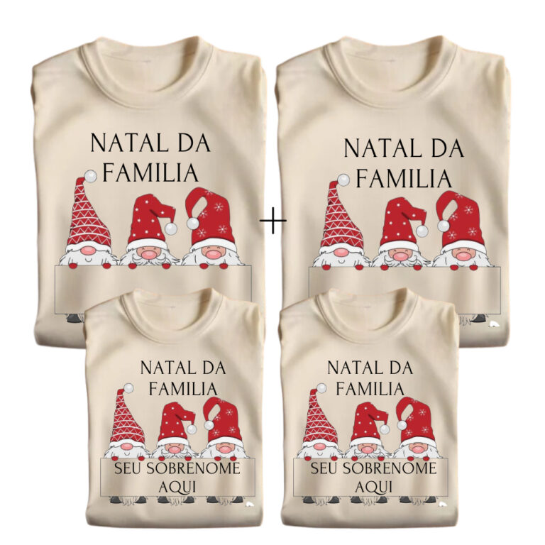 Kit 3 ou mais Camisetas  Personalizadas Natal da F