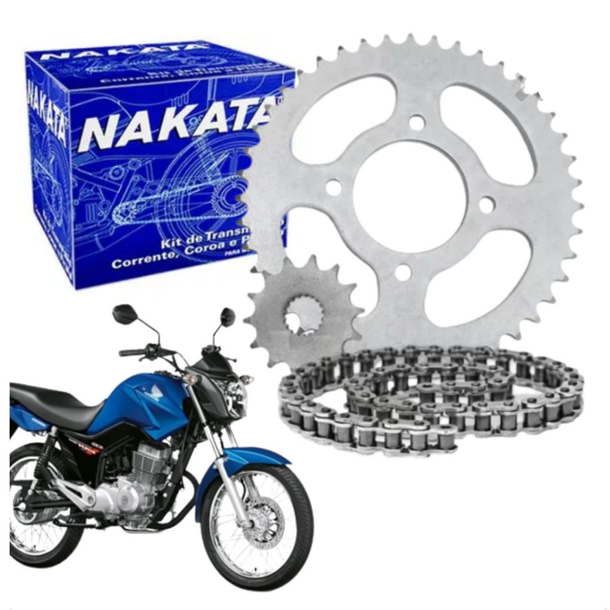 Kit Relacao Tracao Transmissao Honda Cg Titan Fan 150 2004 à 2015 Com Retentor Original Nakata