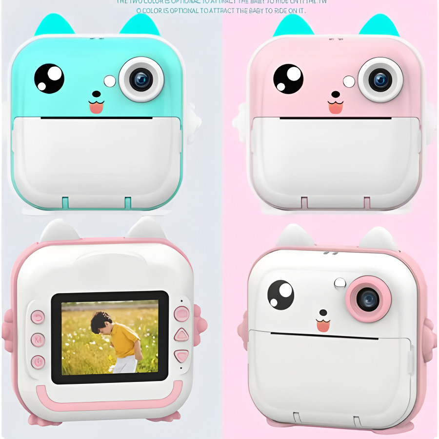 Camera De Impressão Instantânea Para Crianças Vídeo Fotografia Digital Fotográfica Toy Mini Impresso