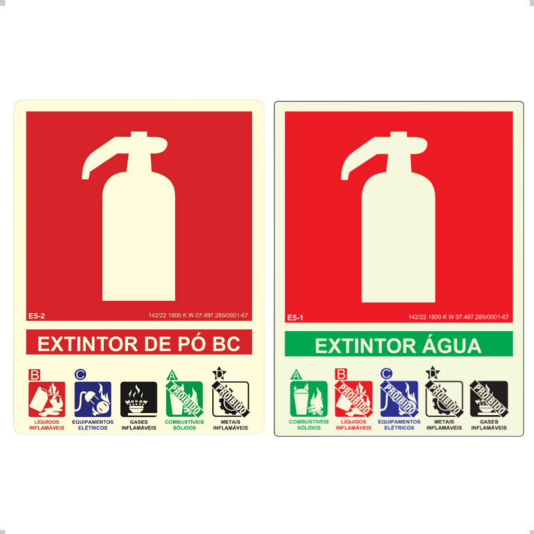 Placa De Sinalização Informativa Extintor Água 