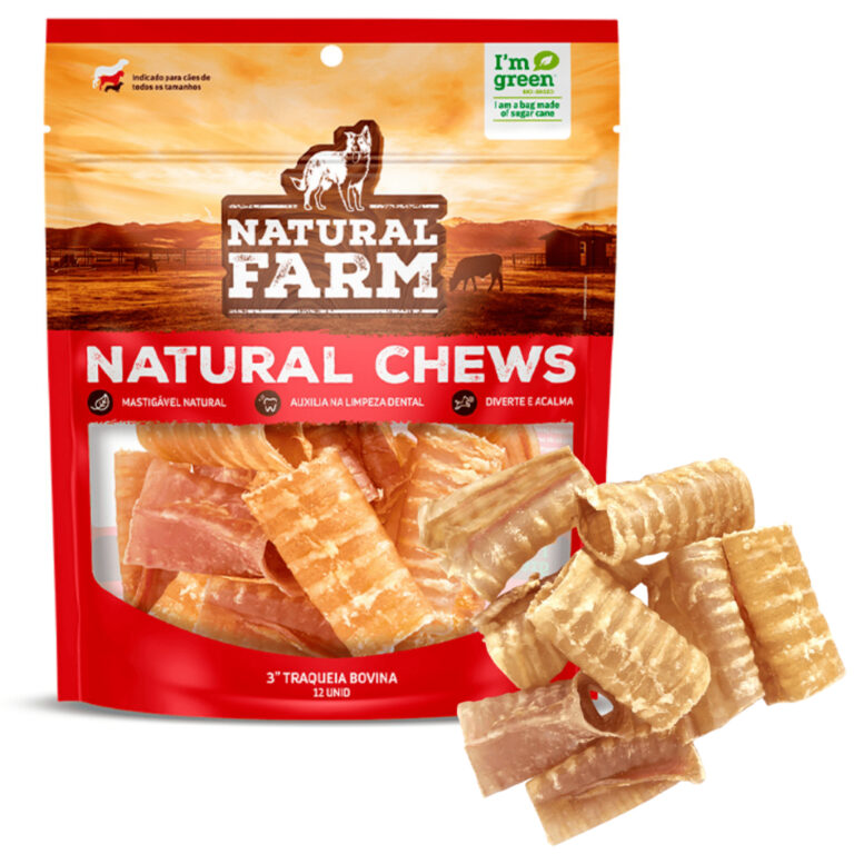 Petisco Natural Traqueia Bovina 12 unidades Crocan