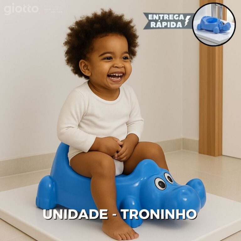 Troninho Infantil Azul hipopotamo Crianças Desfra