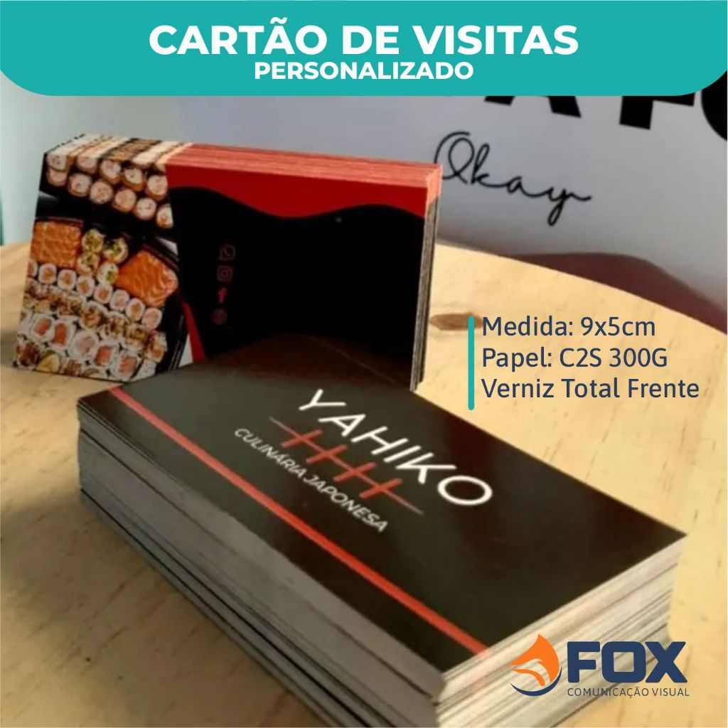 Cartão de Visita Personalizado – 50/100/500/1000 unidades – ARTE GRÁTIS