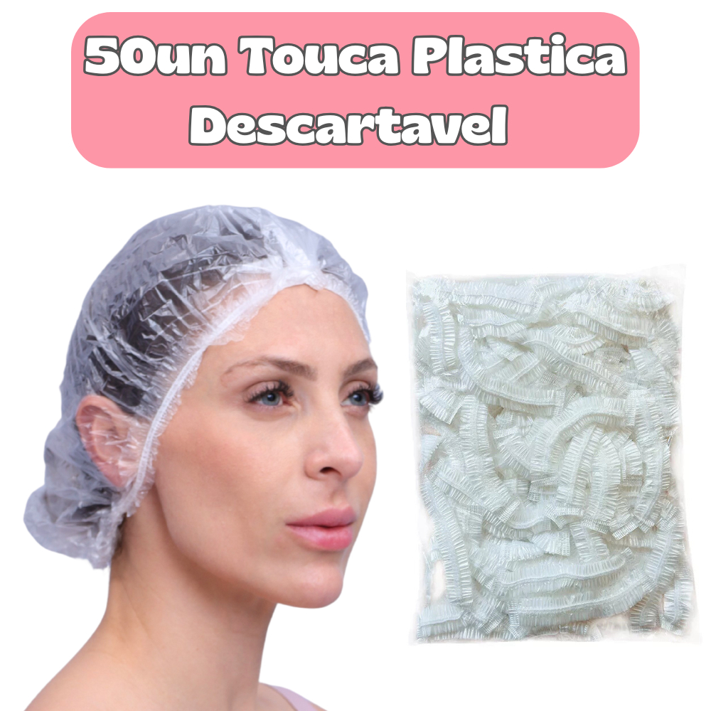 Touca PLASTICA Descartável Amaciamento/Banho Salão de Beleza Spa Estética Clinica