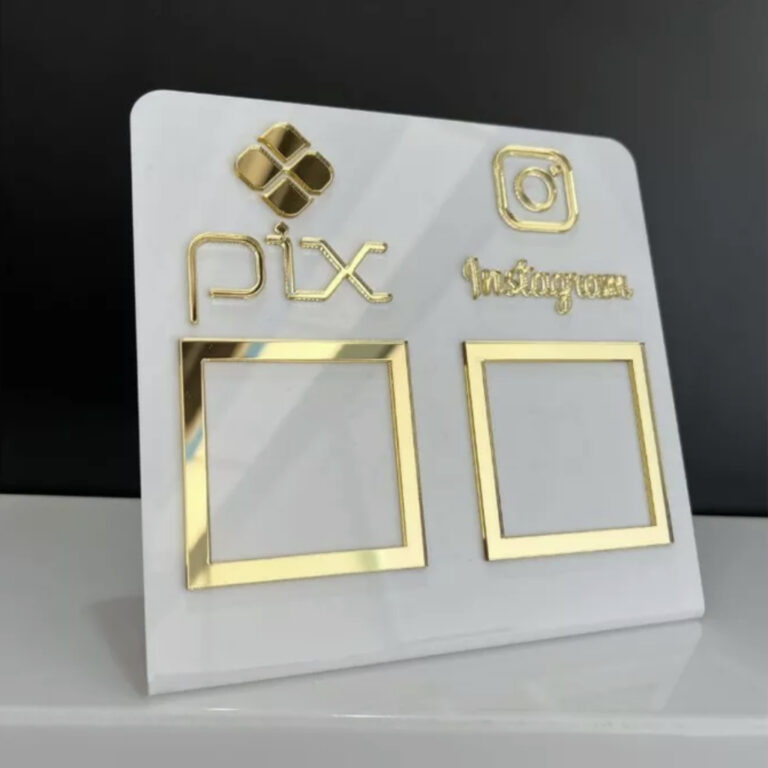 Placa Pix Display Mesa Balcão PIX Instagram Inter