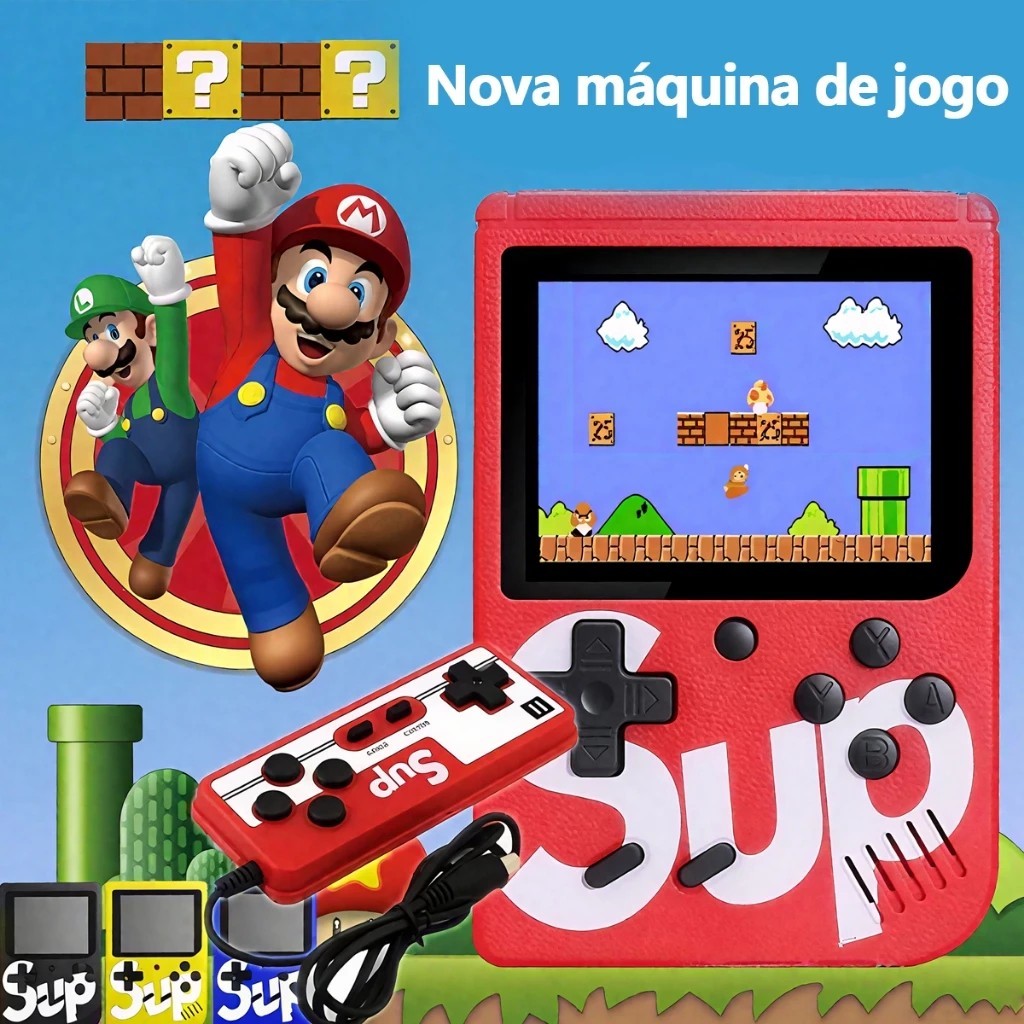 Mini Vídeo Game Nintendo Vídeo Portátil 400 Jogos Sup Retrô Clássicos Antigos Anos 80 com Controle P