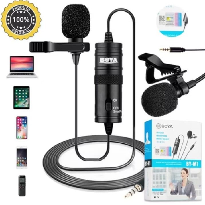 Microfone de Lapela Profissional BOYA BY-M1  Som L